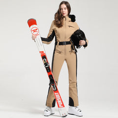Lesmart Women's Fur Collar Snow Ski Suit