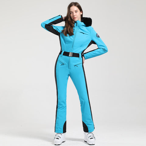 Lesmart Women's Fur Collar Snow Ski Suit
