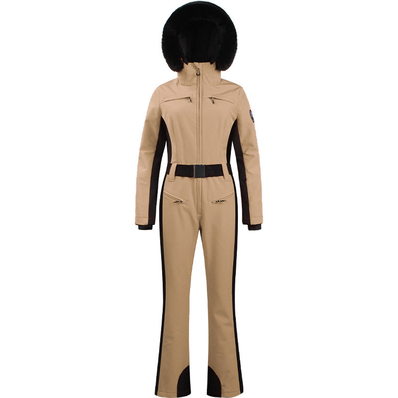 Lesmart Women's Fur Collar Snow Ski Suit