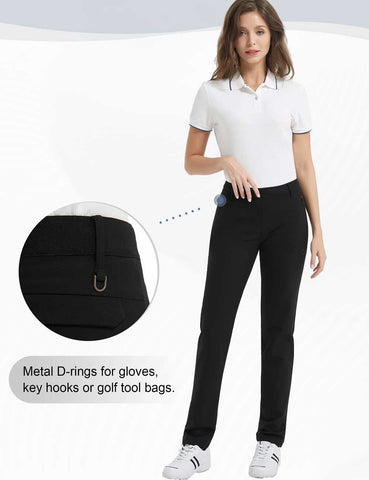Lesmart Women's Stretch Golf Pants with Zipper Pockets