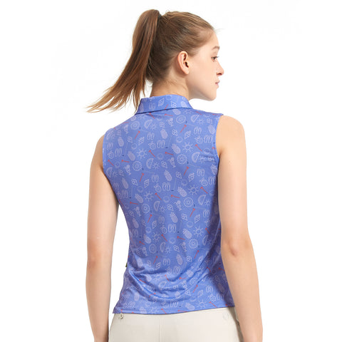 Lesmart Women's Summer Golf Party Athletic Fit Sleeveless Polo