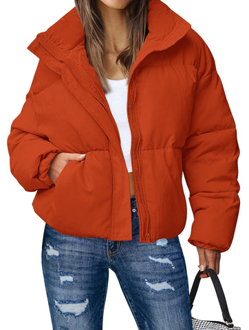 Lesmart Women's Winter Long Sleeve Zip Puffer Jacket