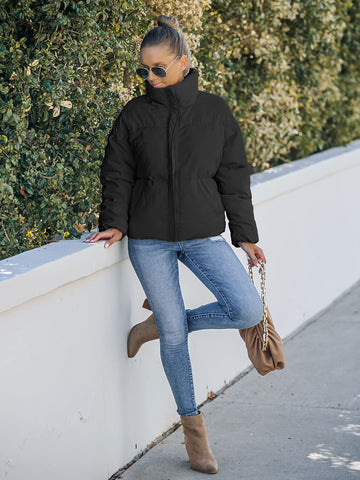 Lesmart Women's Winter Long Sleeve Zip Puffer Jacket