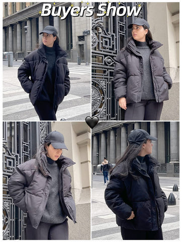 Lesmart Women's Winter Long Sleeve Zip Puffer Jacket