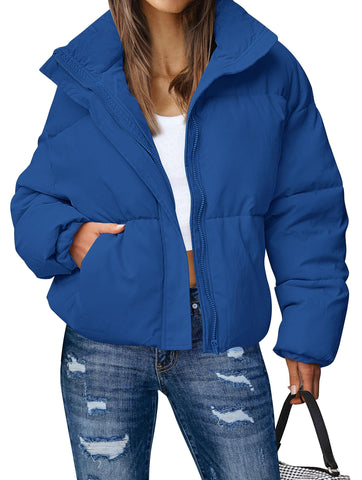 Lesmart Women's Winter Long Sleeve Zip Puffer Jacket