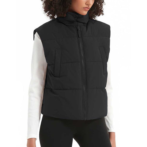 Lesmart Womens Stand Collar Puffer Vest