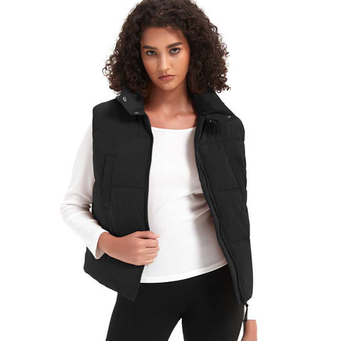 Lesmart Womens Stand Collar Puffer Vest