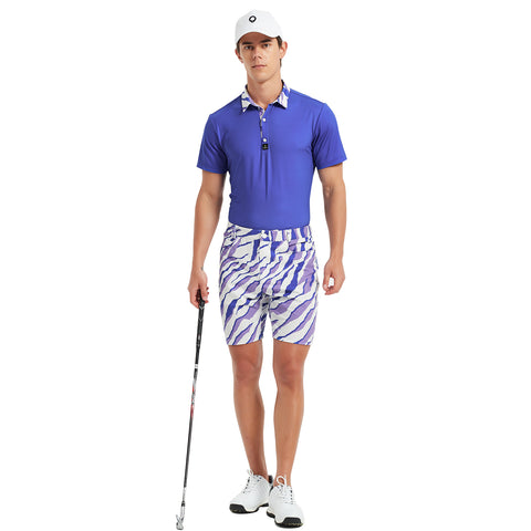Lesmart Men's Zebra Print Soft Feel Golf Shorts