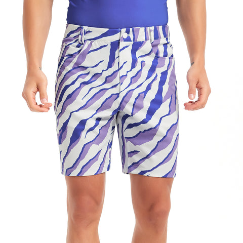 Lesmart Men's Zebra Print Soft Feel Golf Shorts