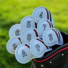 Lesmart 9 Pcs Set Leather Golf Iron Head Covers