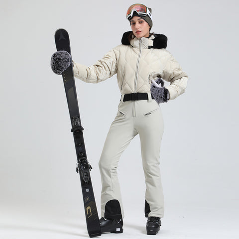 Lesmart Women's Vogue Fleece-Lined Mountain Chic Ski Jumpsuit