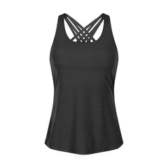 Lesmart Women's Open Back Strappy Athletic Yoga Tops