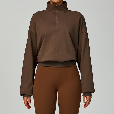 Lesmart Women's Zipper Long Sleeve Workout Tops