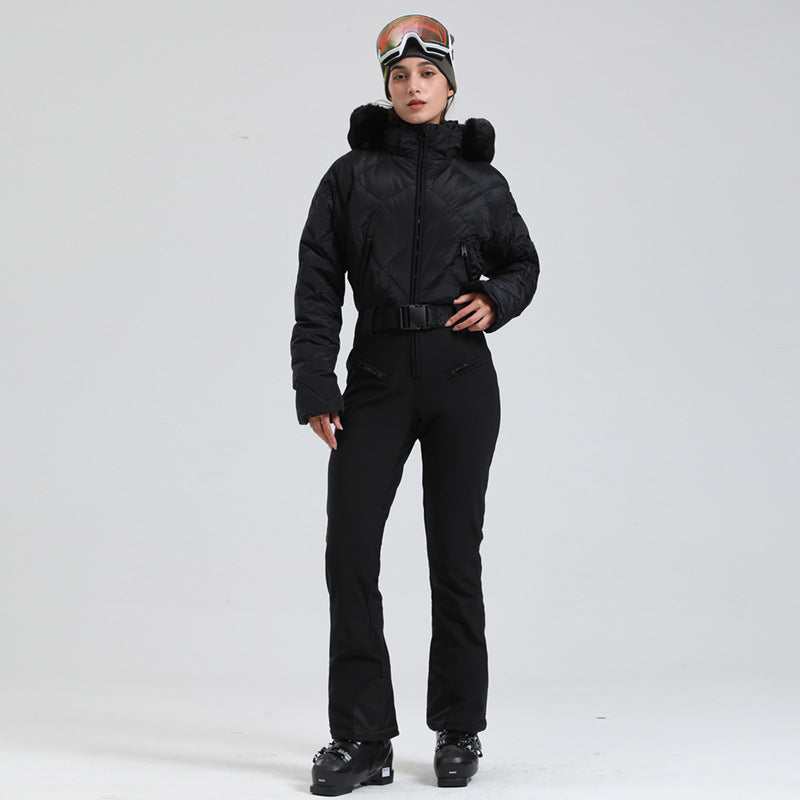 Lesmart Women's Vogue Fleece-Lined Mountain Chic Ski Jumpsuit