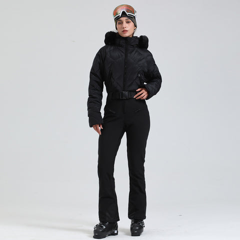 Lesmart Women's Vogue Fleece-Lined Mountain Chic Ski Jumpsuit