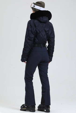 Lesmart Women's Vogue Fleece-Lined Mountain Chic Ski Jumpsuit