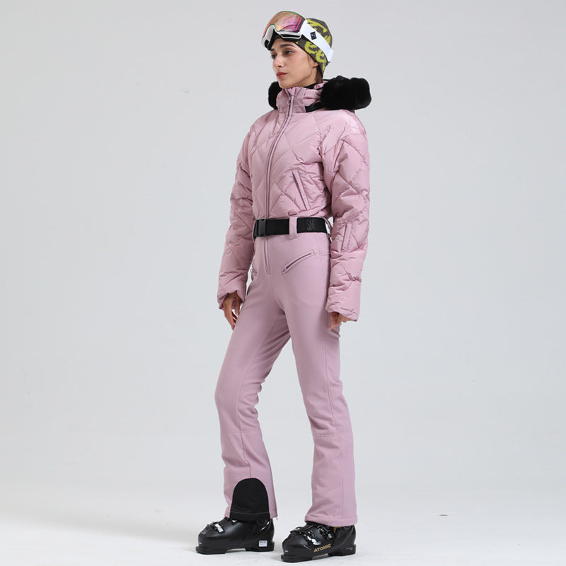 Lesmart Women's Vogue Fleece-Lined Mountain Chic Ski Jumpsuit