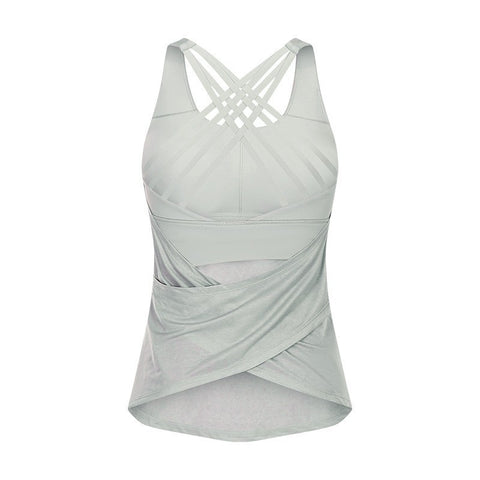 Lesmart Women's Open Back Strappy Athletic Yoga Tops