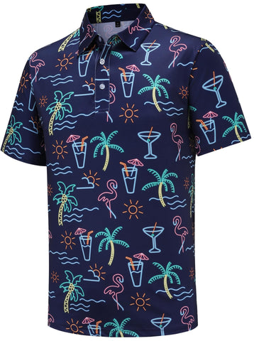 Lesmartgolf Men's Summer Beach Golf Polo Shirt