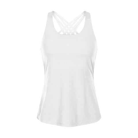 Lesmart Women's Open Back Strappy Athletic Yoga Tops