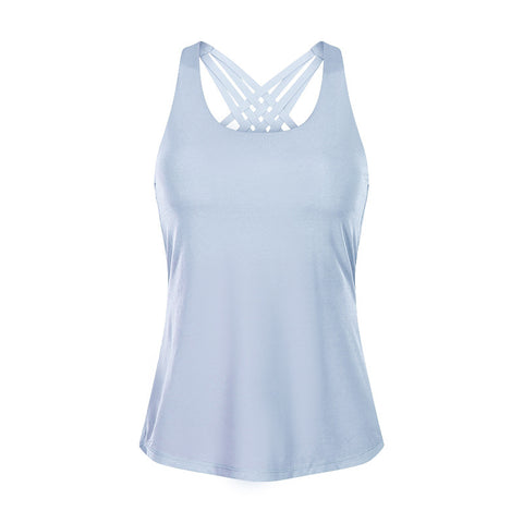 Lesmart Women's Open Back Strappy Athletic Yoga Tops