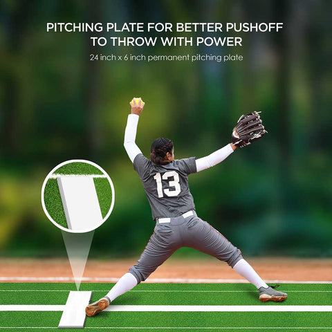 Lesmart Softball and Baseball Pitching Mat 10' X 3' Green