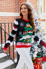 Women's Christmas Tree Knitted Christmas Sweater