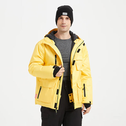 Lesmart Men's Snow Skiing Jacket Hooded Waterproof Winter Coat