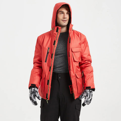 Lesmart Men's Snow Skiing Jacket Hooded Waterproof Winter Coat