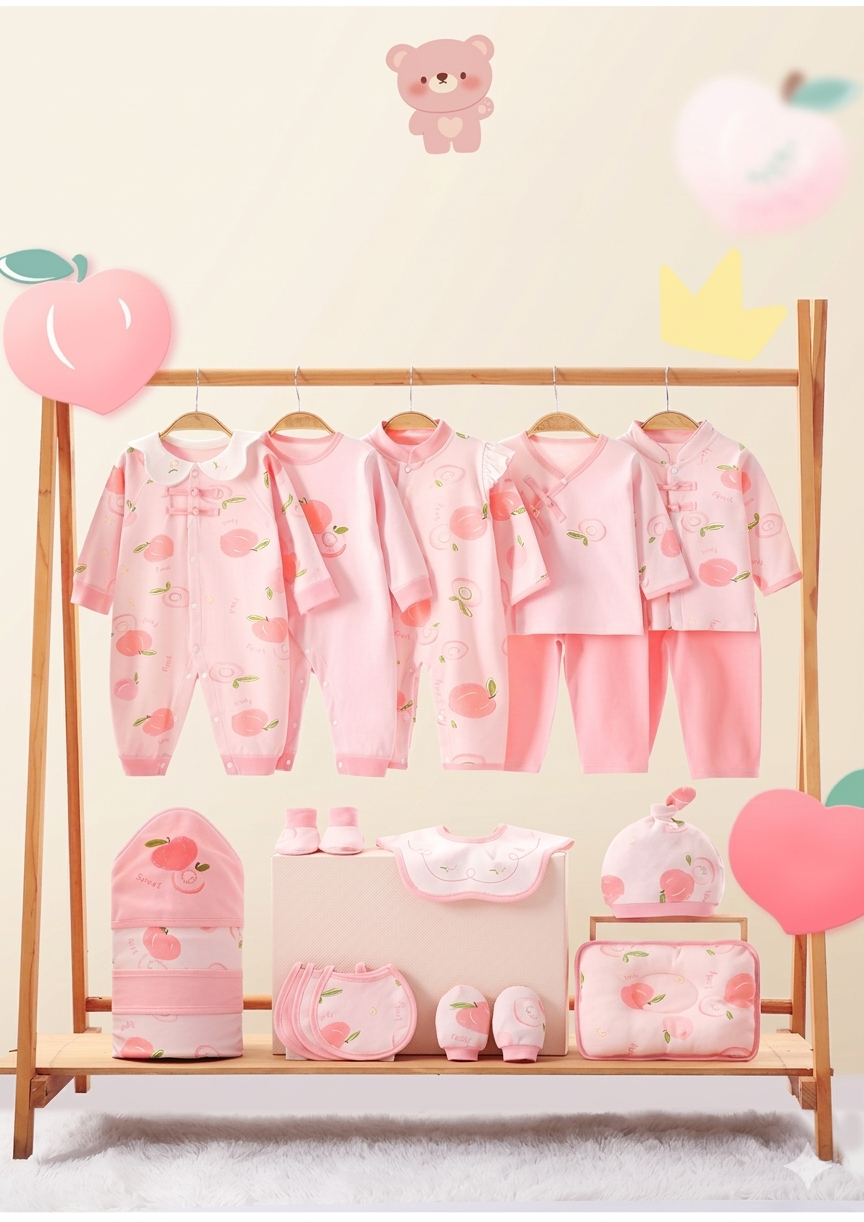 Newborn Baby Layette Set – Soft Cotton 10-Piece Outfit Gift Set with Onesies, Hat, Bib & Accessories (0–6 Months)