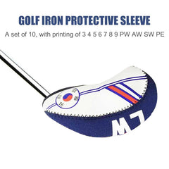 10pcs/set Korea Flag Golf Iron Head Cover