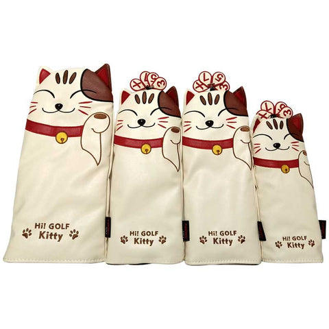 Lesmart Golf Kitty Cartoon Cat Head Covers