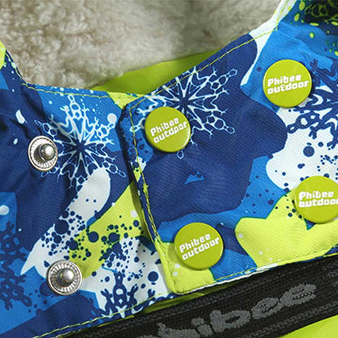 Lesmart Kids' Snowboard Colorful Printed Ski Jacket and Pants