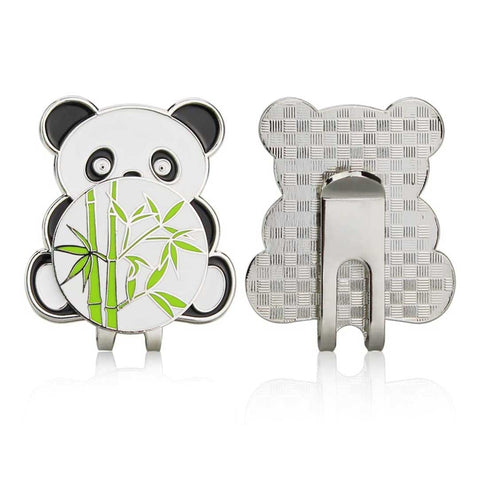2pcs Panda Metal Golf Ball Mark & Magnetic Hat Clip