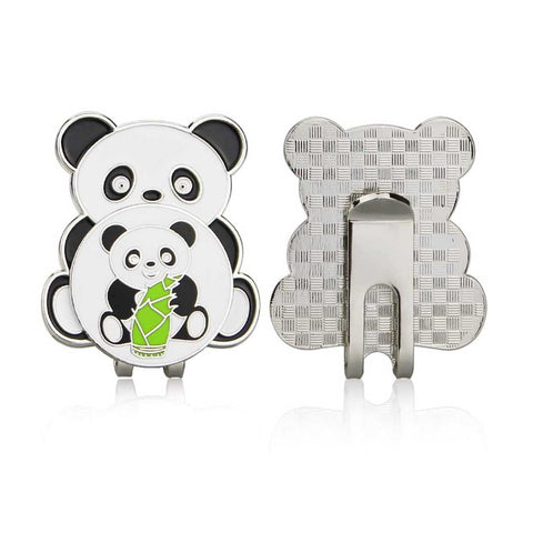 2pcs Panda Metal Golf Ball Mark & Magnetic Hat Clip