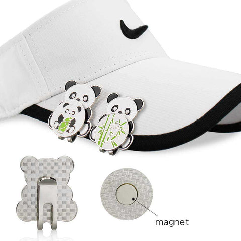 2pcs Panda Metal Golf Ball Mark & Magnetic Hat Clip