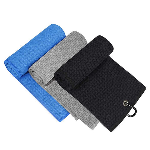 3 Pack Microfiber Waffle Pattern Golf Towel