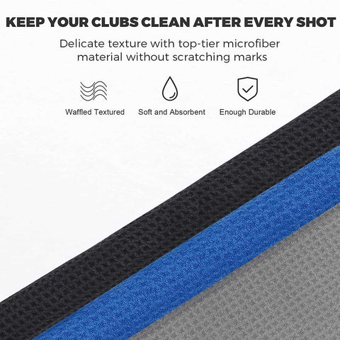 3 Pack Microfiber Waffle Pattern Golf Towel