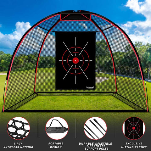 5 Ply-Knotless Upgraded 10' x 7' Golf Hitting Net | Lesmart
