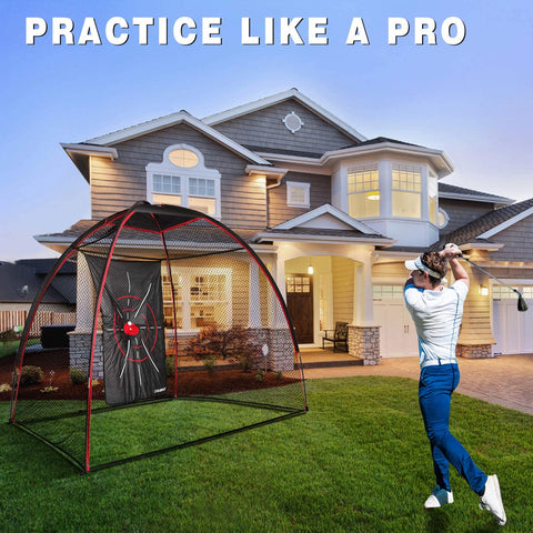 5 Ply-Knotless Upgraded 10' x 7' Golf Hitting Net | Lesmart