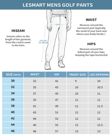 Lesmart Men's Lightweight Slim Fit Casual Golf Pants
