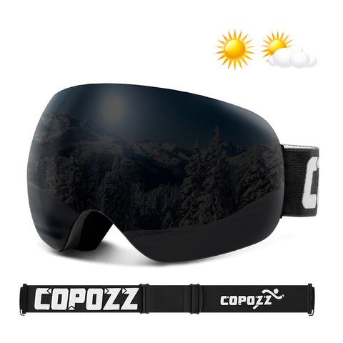 Anti-UV Anti-FOG Spherical Frameless Double-Layer Lens Polarized Ski Goggles