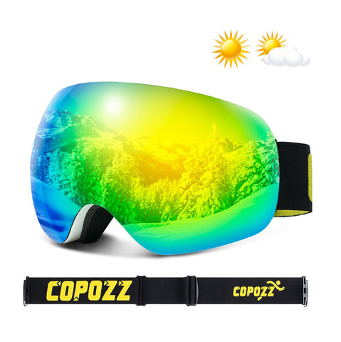 Anti-UV Anti-FOG Spherical Frameless Double-Layer Lens Polarized Ski Goggles