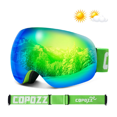 Anti-UV Anti-FOG Spherical Frameless Double-Layer Lens Polarized Ski Goggles