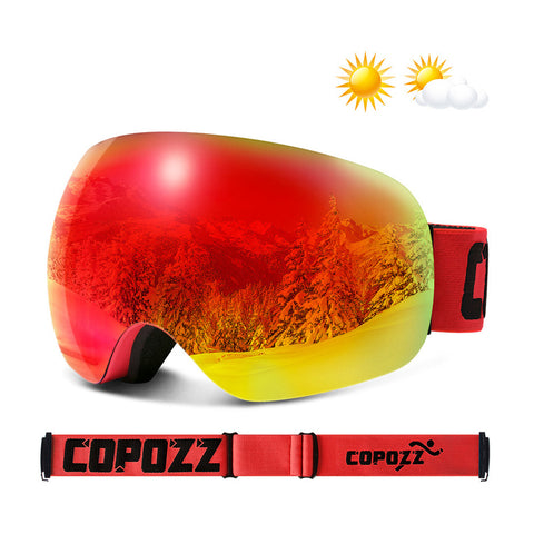 Anti-UV Anti-FOG Spherical Frameless Double-Layer Lens Polarized Ski Goggles