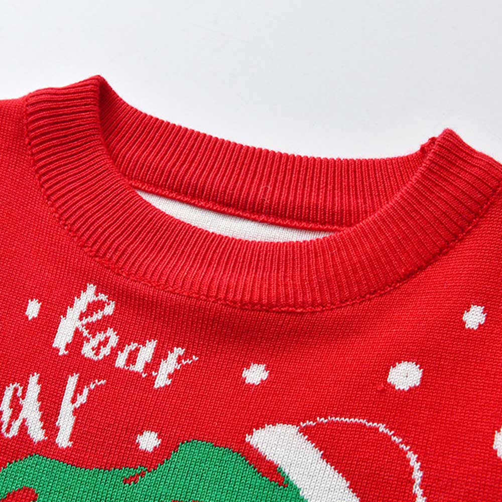 Girls Boys Knit Dinosaur Ugly Christmas Sweater – Lesmart