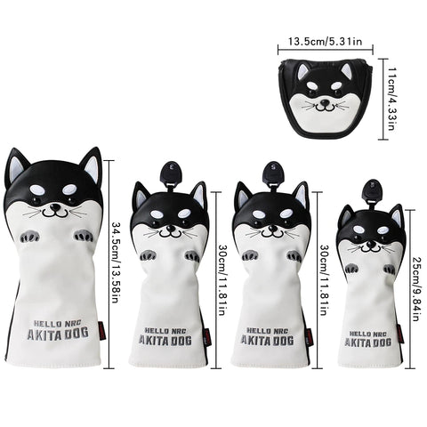 Lesmart Cute Akita Golf Head Covers