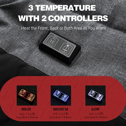 Lesmart Men's USB Lightweight Heated Vest, 9 Heating Zones