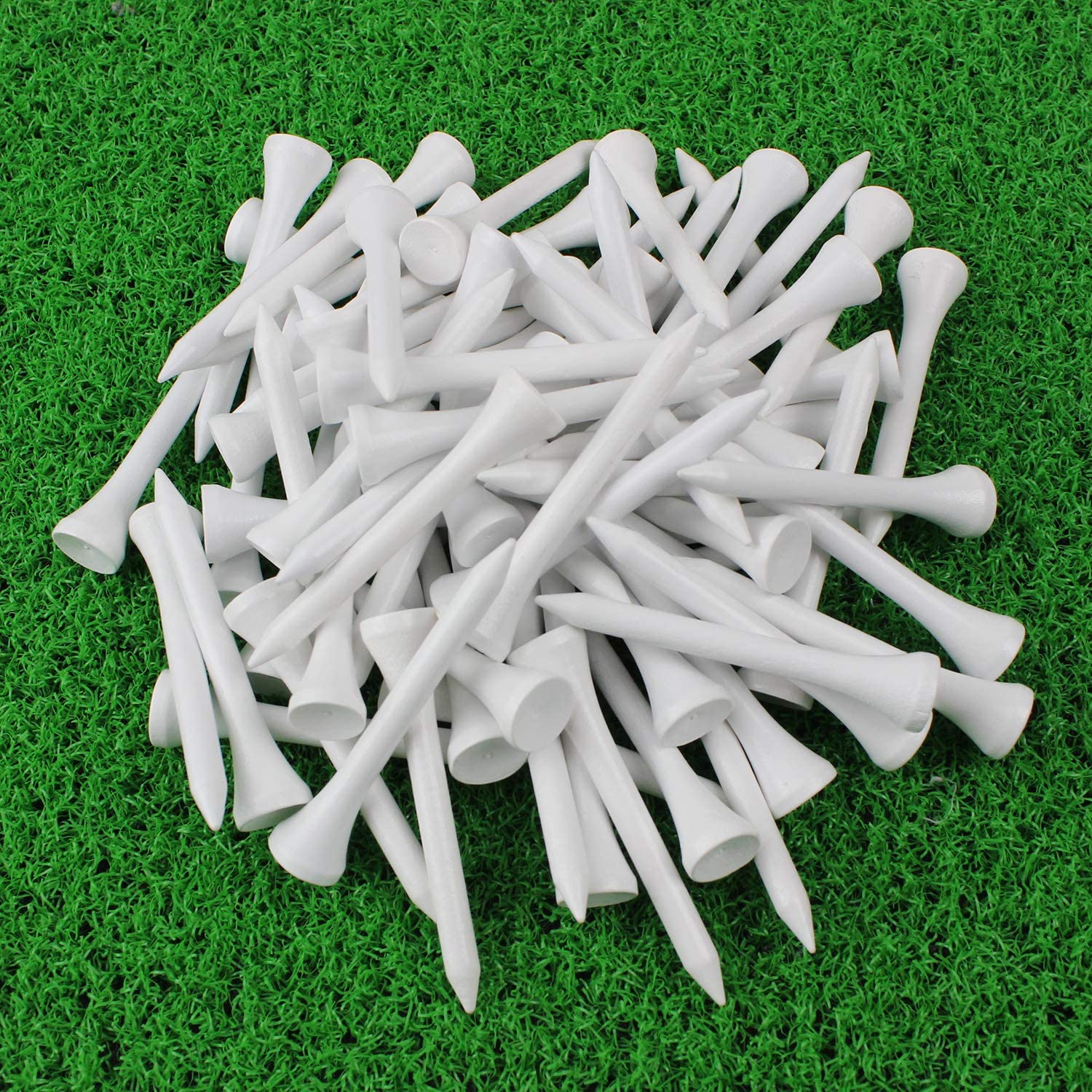 Lesmart 100Pcs Professional Bamboo Golf Tees 2-3/4 Inch