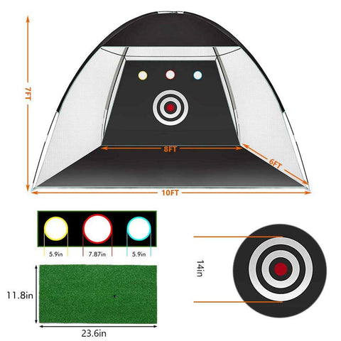 Lesmart 10x7ft Golf Hitting Training Aids Nets with Target Set